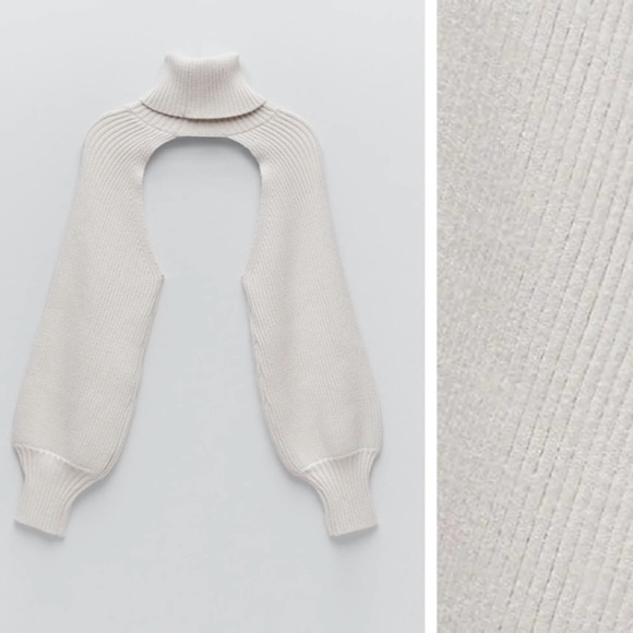 NWT. Zara Ecru Knit Arm Warmers. Size M. - Picture 4 of 7